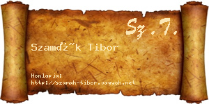 Szamák Tibor névjegykártya